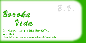 boroka vida business card